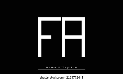 Alphabet letters Initial Monogram logo FA, AF
