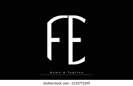 Alphabet letters Initials Monogram logo FE, EF