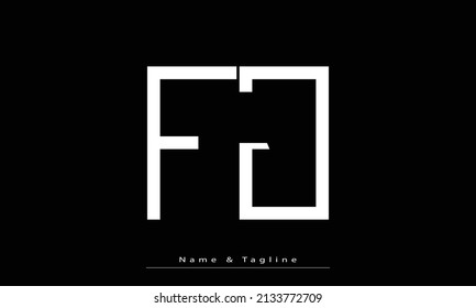 Alphabet letters Initials Monogram logo FJ , JF