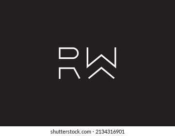 Alphabet letters Initial Monogram Logo RW, RW