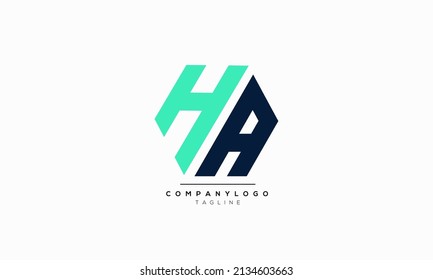 Alphabet letters Initials Monogram logo HA, HA INITIAL, HA letter