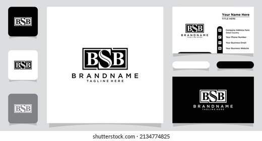 Alphabet letters Initial Monogram Logo BSB, BS, SB mit Visitenkartendesign