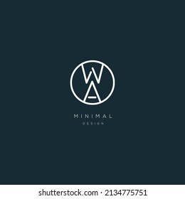 Alphabet letters Initials Monogram logo WA