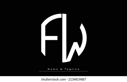 Alphabet letters Initial Monogram Logo FW, WF