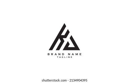 Alphabet letters Initials Monogram logo KJ, JK, K and J