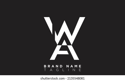Alphabet letters Initial Monogram Logo WA, AW, W und A