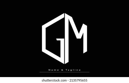 Alphabet letters Initial Monogram logo GM, MG