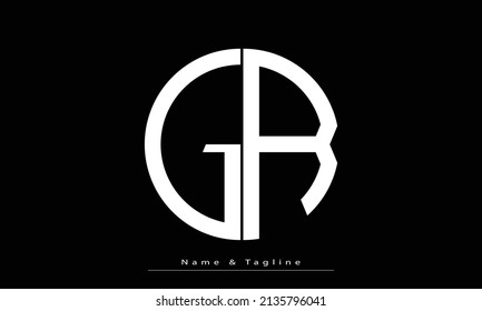 Letras alfabéticas Iniciales Logo Monograma GR , RG