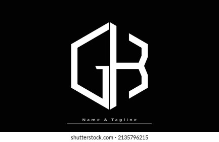 Letras alfabéticas Iniciales Logo Monograma GK , KG