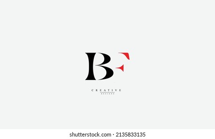Letras alfabéticas Iniciales Monograma BF FB B F 