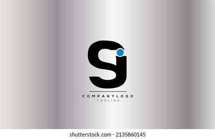 Letras alfabéticas Logo del monograma inicial SJ, SJ INITIAL, letra SJ
