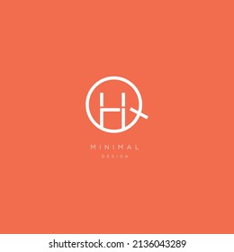 Alphabet letters Initials Monogram logo QH or HQ