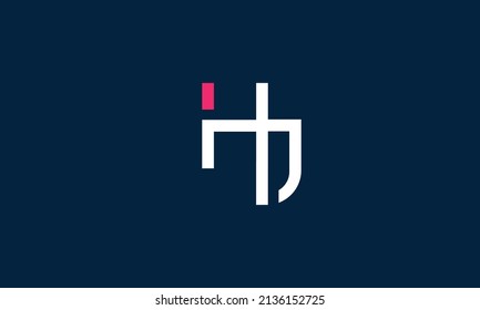 Letras alfabéticas Iniciales Logotipo Monograma HJ, JH, H y J