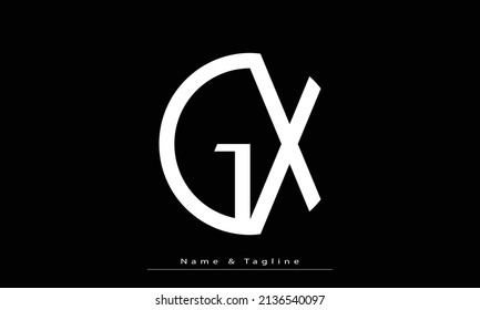 Alphabet Buchstaben Initial Monogram Logo GX, XG