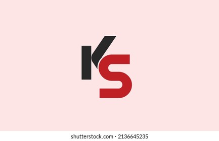 Letras alfabéticas Iniciales Logotipo de monograma KS, SK, K y S