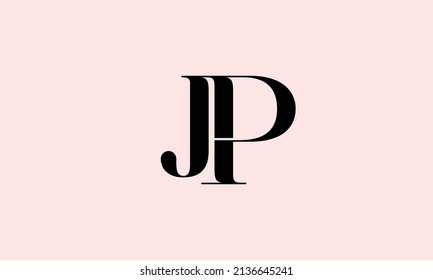 Alphabet letters Initials Monogram logo JP, PJ, J and P