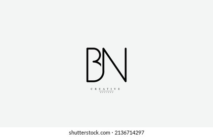 Alphabet letters Initials Monogram logo BN NB B N 