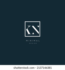 Letras alfabéticas Iniciales Monograma KN