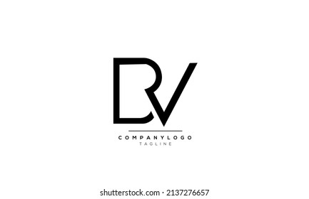 Alphabet letters Initials Monogram logo BV, BV INITIAL, BV letter