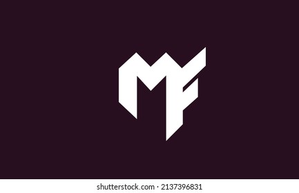Letras alfabéticas Iniciales Monograma MF, FM, M y F