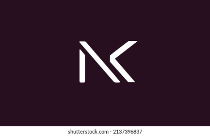 Alphabet letters Initials Monogram logo NK, KN, N and K