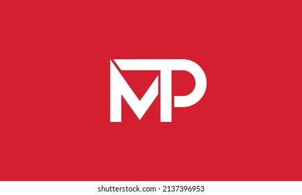 Letras alfabéticas Iniciales Logotipo de monograma MP, PM, M y P