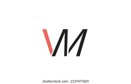 Alphabet letters Initial Monogram Logo VM, MV, V und M