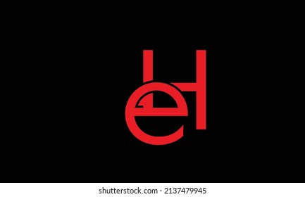 Alphabet letters Initials Monogram logo EH, HE, E and H