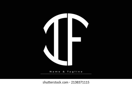 Letras alfabéticas Iniciales Monograma IF , FI