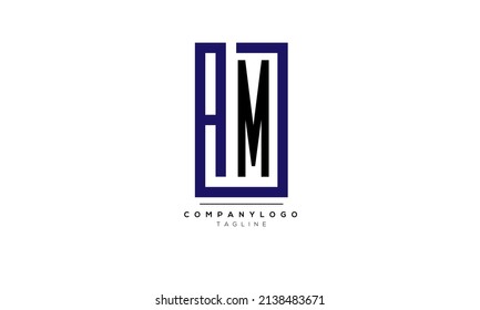 Letras alfabéticas Iniciales logotipo de monograma SM, SM INITIAL, SM letra