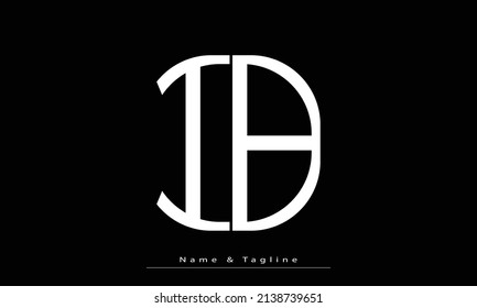 Alphabet letters Initial Monogram Logo IB, BI