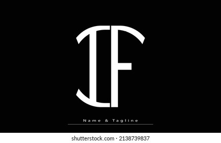 Alphabet letters Initial Monogram Logo IF , FI