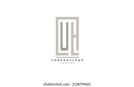 Letras alfabéticas Iniciales Logo Monograma UH, UH INITIAL, letra UH