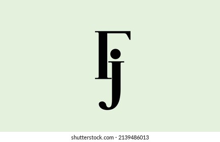 Alphabet letters Initials Monogram logo FJ, JF, F and J