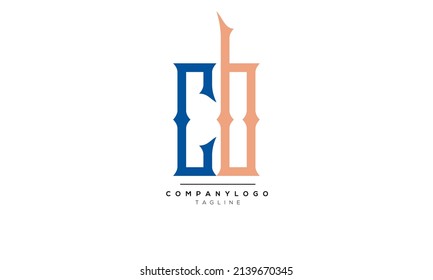 Letras alfabéticas Iniciales Logo del Monograma CB, CB INITIAL, letra CB