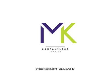 Alphabet letters Initials Monogram logo MK, MK INITIAL, MK letter