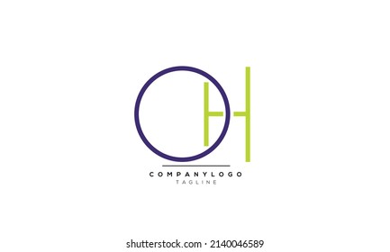 Alphabet letters Initials Monogram logo OH, OH INITIAL, OH letter