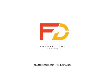 Alphabet letters Initials Monogram logo FD, FD INITIAL, FD letter