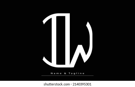 Alphabet letters Initials Monogram logo IW , WI