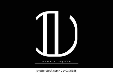 Alphabet letters Initials Monogram logo IU , UI