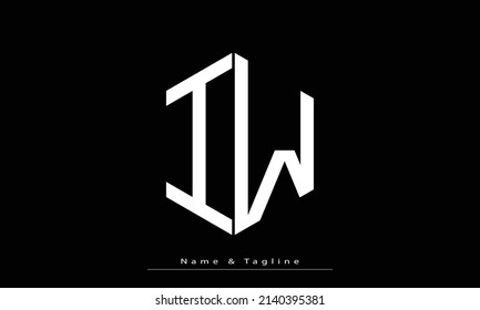 Alphabet letters Initials Monogram logo IW , WI