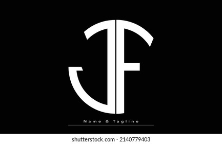 Alphabet letters Initials Monogram logo JF , FJ