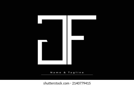 Alphabet letters Initial Monogram logo JF, FJ