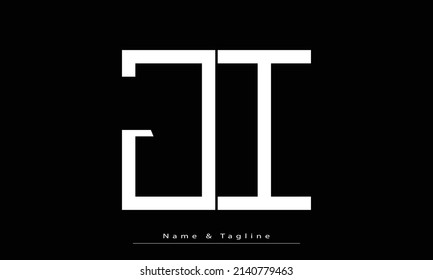 Alphabet letters Initials Monogram logo JI , IJ