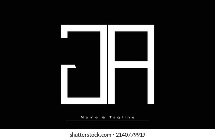 Letras alfabéticas Iniciales Monograma JA , AJ