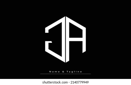 Letras alfabéticas Iniciales Monograma JA , AJ