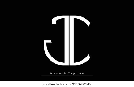 Letras alfabéticas Logo del primer monograma JC , CJ