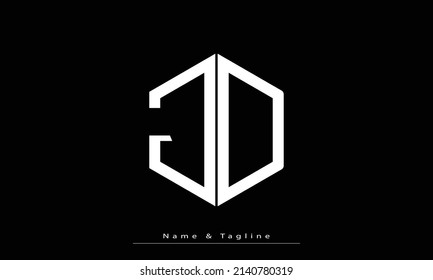 Alphabet letters Initials Monogram logo JD , DJ