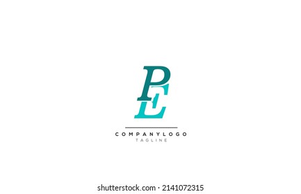 Alphabet letters Initials Monogram logo PE, PE INITIAL, PE letter