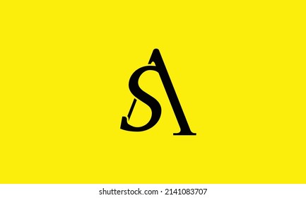 Alphabet letters Initials Monogram logo SA, AS, S and A